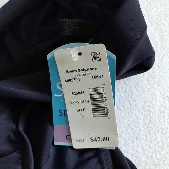 Swim Solutions NWT Navy Blue Swim Bottom Women 14 - Picture 8 of 8